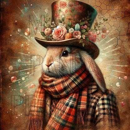 Vintage Bunny Top Hat Printable Bundle | Easter
