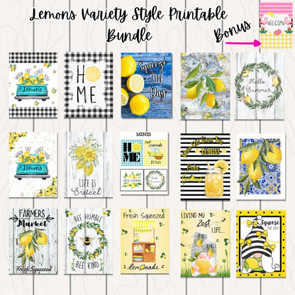 Lemons Variety Printable Bundle | Summer Fruit