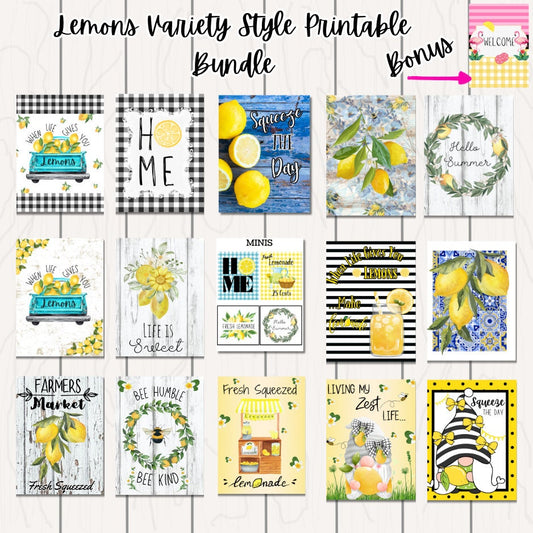 Lemons Variety Printable Bundle | Summer Fruit