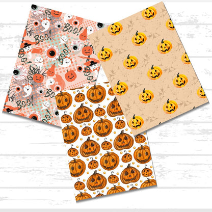 Digital Halloween Scrapbook Paper Bundle | Ghost Pumpkin Witch