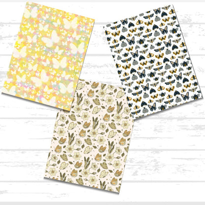 Butterfly Printable Scrapbook Paper Bundle | Spring Flowers