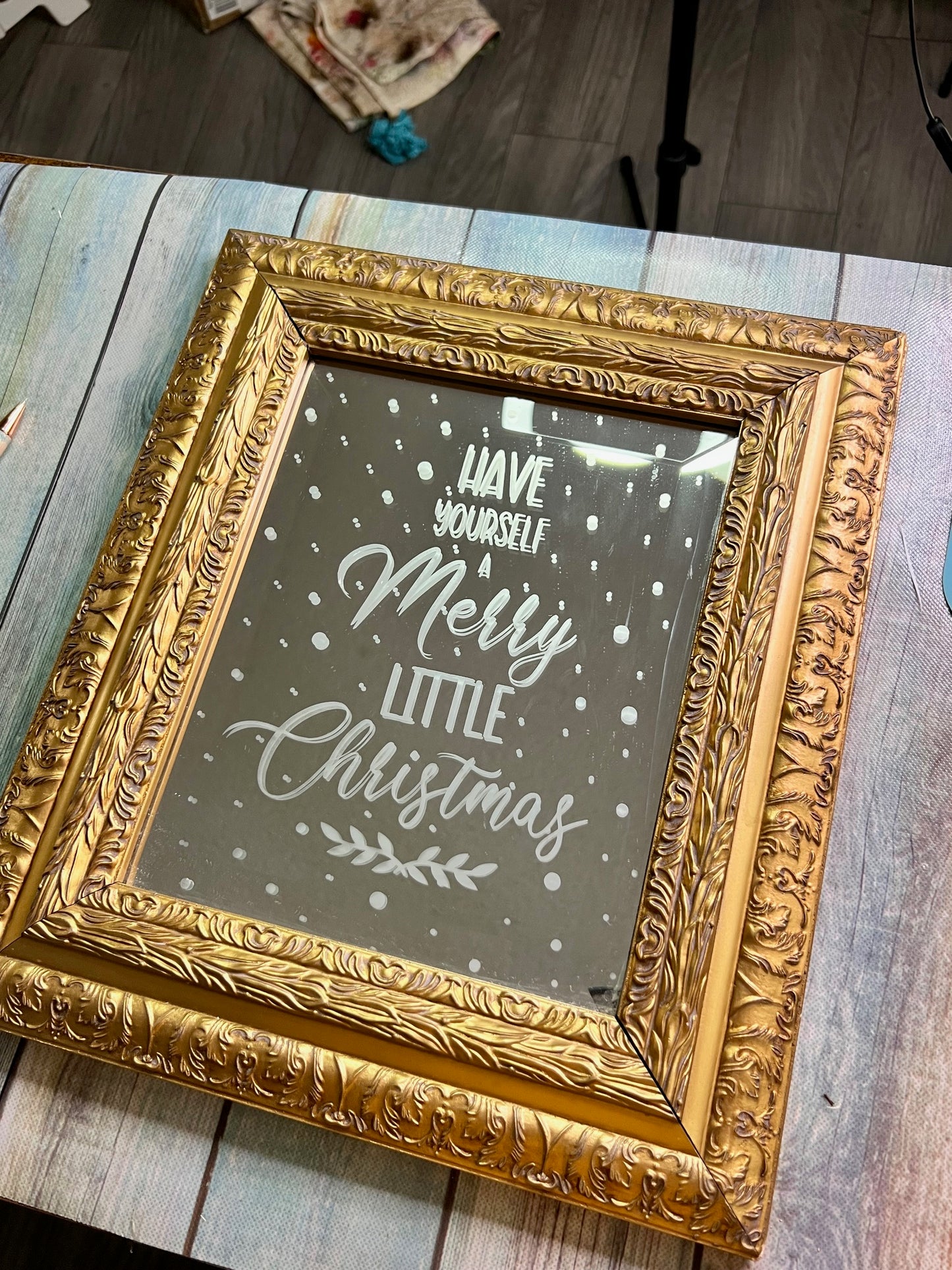 "Have Yourself a Merry Little Christmas" Vinyl Disposable Stencil