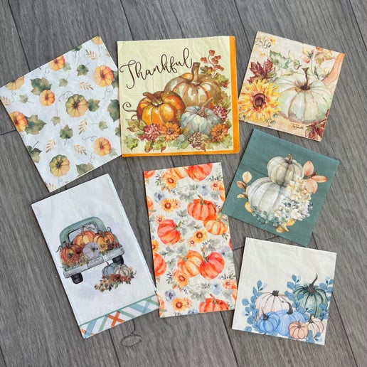 Vintage Pumpkin Mini Napkin Pack - 7 Napkins